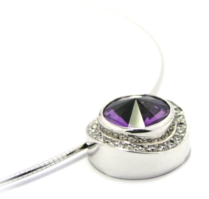 Pendentif amethyste diamant.